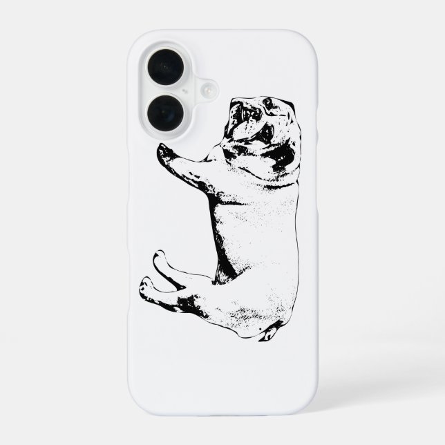 Coque iPhone 16 Étui Bulldog Line Study (Verso)