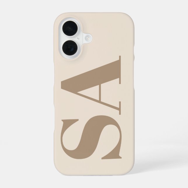 Coque iPhone 16 Étui Case-Mate à la mode blanc antique avec monogr (Verso)