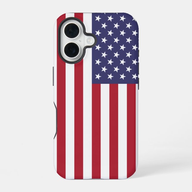 Coque iPhone 16 Étui Case-Mate pour iPhone 16 avec drapeau américa (Verso)