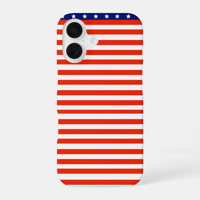 Coque iPhone 16 Étui de smartphone avec drapeau des États-Unis (Verso)