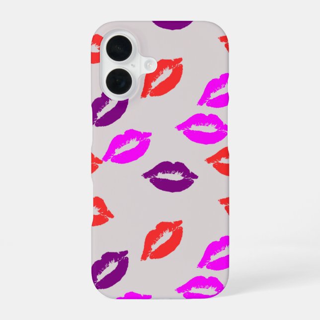 Coque iPhone 16 Étui de smartphone avec un motif de baiser (Verso)