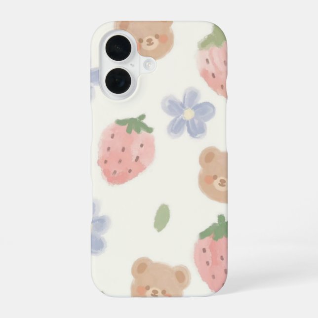 Coque iPhone 16 Étui de téléphone à charme Ourson Sucré pour Iphon (Verso)