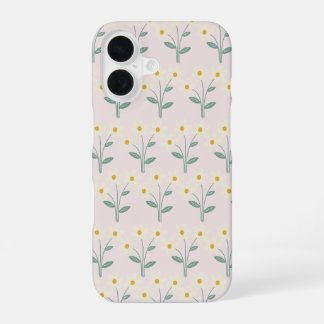 Coque iPhone 16 Étui de téléphone à fond rose avec bouquet de fleu