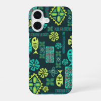 Étui de téléphone à icônes de fleurs et de poisson