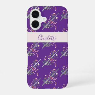 Coque iPhone 16 Étui de téléphone à monogramme en forme de flûte f