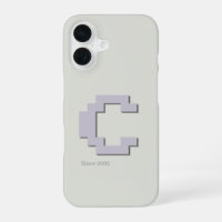 Étui de téléphone à monogramme en pixel art rétro 