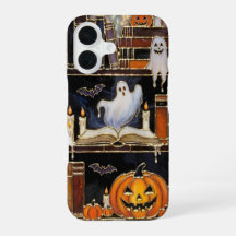Étui de téléphone à motif de bibliothèque Hallowee