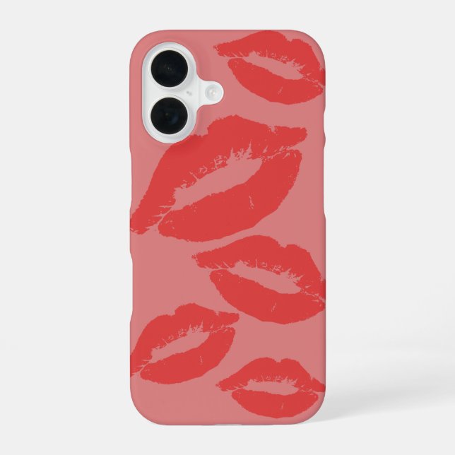 Coque iPhone 16 Étui de téléphone à motif de lèvres (Verso)