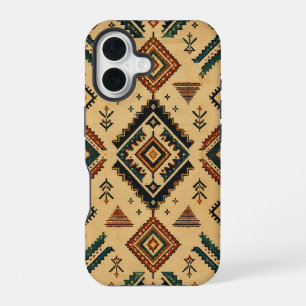 Coque iPhone 16 Étui de téléphone à motif géométrique tribal sud-o