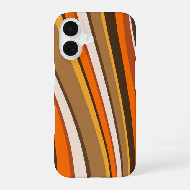 Coque iPhone 16 Étui de téléphone à rayures rétro ondulées (Verso)