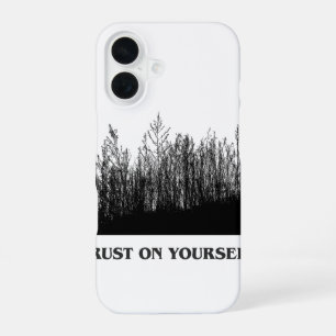 Coque iPhone 16 Étui de téléphone à silhouette de forêt "Faire Con