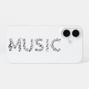Coque iPhone 16 Étui de téléphone à typographie musicale