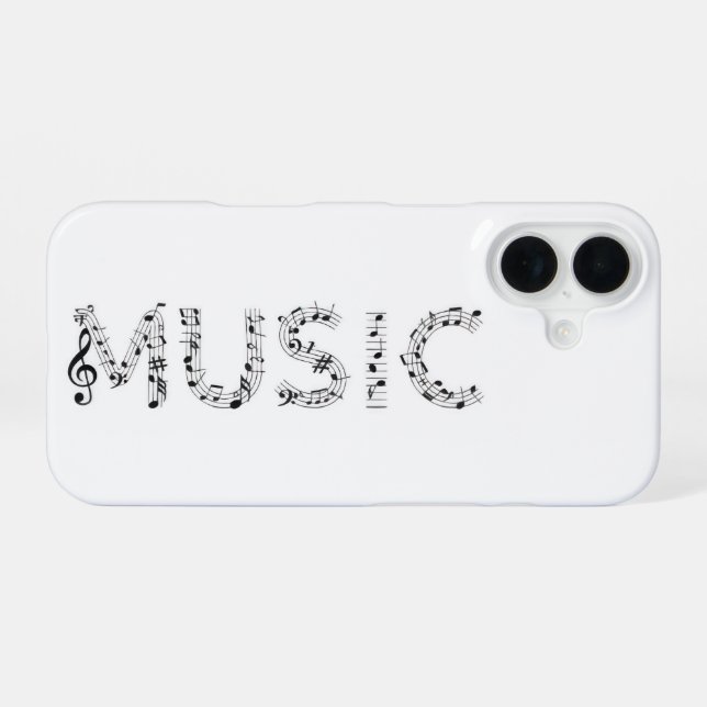 Coque iPhone 16 Étui de téléphone à typographie musicale (Verso Horizontal)