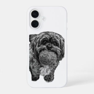 Coque iPhone 16 Étui de téléphone artistique avec chien Shih Tzu e