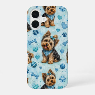 Coque iPhone 16 Étui de téléphone avec Terrier du Yorkshire Cœur B
