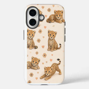Coque iPhone 16 Étui de téléphone bébé guépard mignon