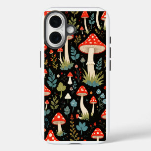 Coque iPhone 16 Étui de téléphone champignon vintage