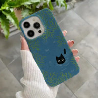 Étui de téléphone chat noir drôle