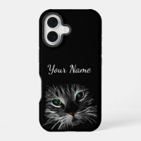 Étui de téléphone Chat Visage Yeux Verts