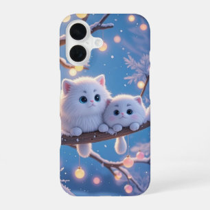 Coque iPhone 16 Étui de téléphone Chats Kawaii Hiver