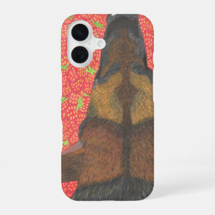 Coque iPhone 16 Étui de téléphone chien et fraise