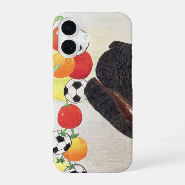 Coque iPhone 16 Étui de téléphone Chien et tomates (Verso)