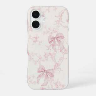 Coque iPhone 16 Étui de téléphone Coquette Rose à Nœud
