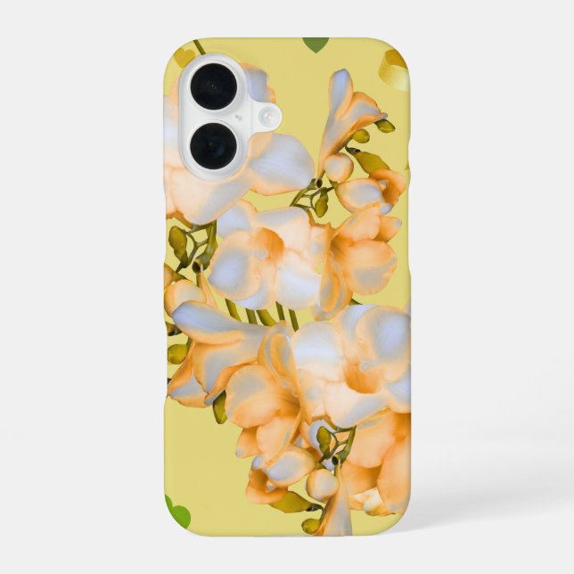 Coque iPhone 16 Étui de téléphone élégant avec cœurs et fleurs (Verso)