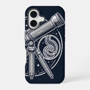 Coque iPhone 16 Étui de téléphone en art de télescope vintage Cosm