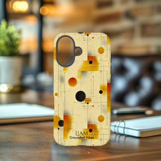 Coque iPhone 16 Étui de téléphone en art géométrique ancré beige e