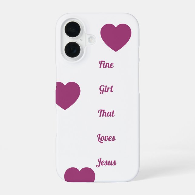 Coque iPhone 16 Étui de téléphone "Fille charmante qui aime Jésus" (Verso)