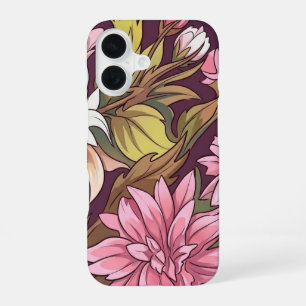 Coque iPhone 16 Étui de téléphone Fleur Élégante Dahlia Rose Vinta