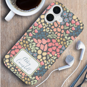 Coque iPhone 16 Étui de téléphone floral Cottagecore – Cadeau pers