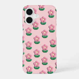 Coque iPhone 16 Étui de téléphone floral rose mignon | Étui iPhone