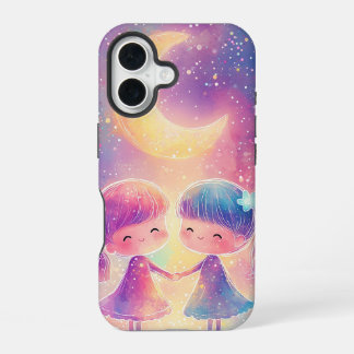 Coque iPhone 16 Étui de téléphone Galaxy Amitié au Clair de Lune