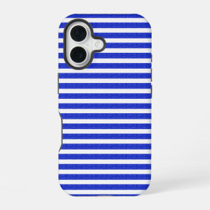 Coque iPhone 16 Étui de téléphone géométrique bleu chic