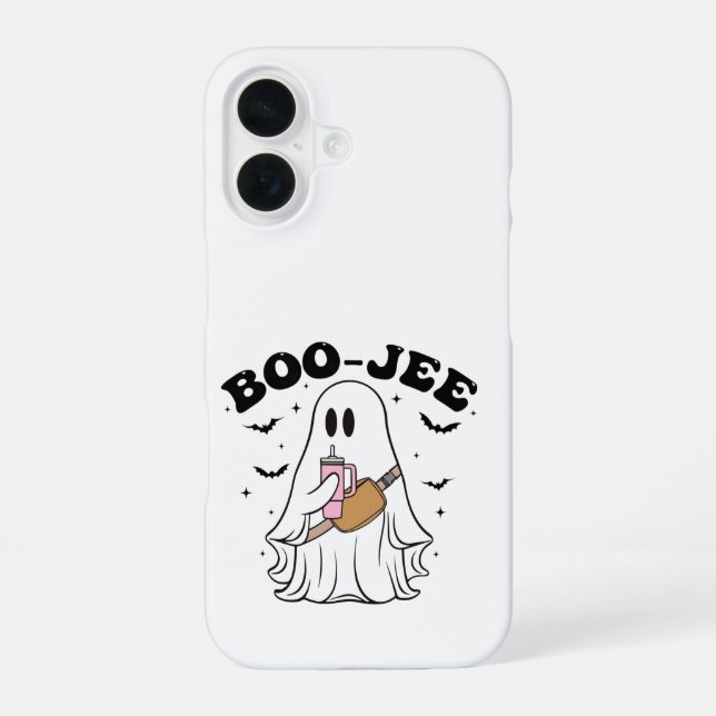 Coque iPhone 16 Étui de téléphone Halloween fantôme mignon BOO-JEE (Verso)
