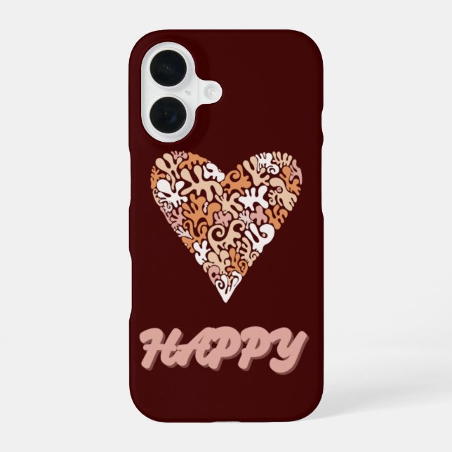 Coque iPhone 16 Étui de téléphone HAPPY (Verso)
