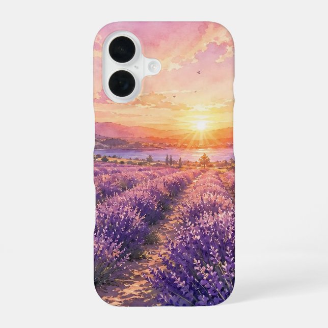 Coque iPhone 16 Étui de téléphone Lavender Sunset Path (Verso)
