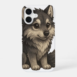 Coque iPhone 16 Étui de téléphone Loup sinistre adorable