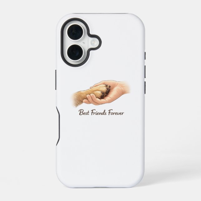 Coque iPhone 16 Étui de téléphone Main de Chien et d'Humain – Meil (Verso)