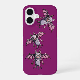 Coque iPhone 16 Étui de téléphone motif chauves-souris volantes mi