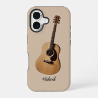 Étui de téléphone musique rétro guitare acoustique