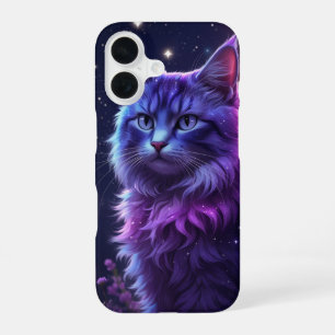 Coque iPhone 16 Étui de téléphone Mystical Galaxy Cat – Art cosmiq