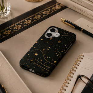 Coque iPhone 16 Étui de téléphone Nuit étoilée dorée céleste