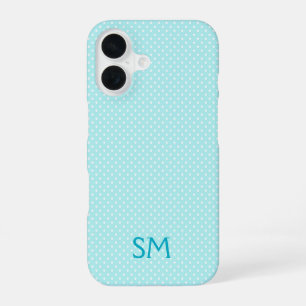 Coque iPhone 16 Étui de téléphone personnalisé à pois menthe
