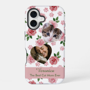 Coque iPhone 16 Étui de téléphone personnalisé pour maman de chat