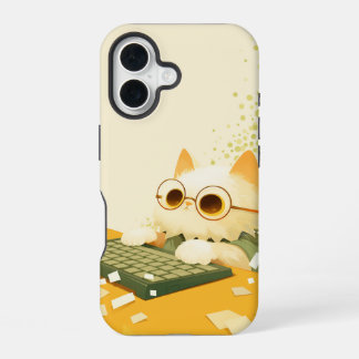 Coque iPhone 16 Étui de téléphone pour chat de travail, Apple iPho