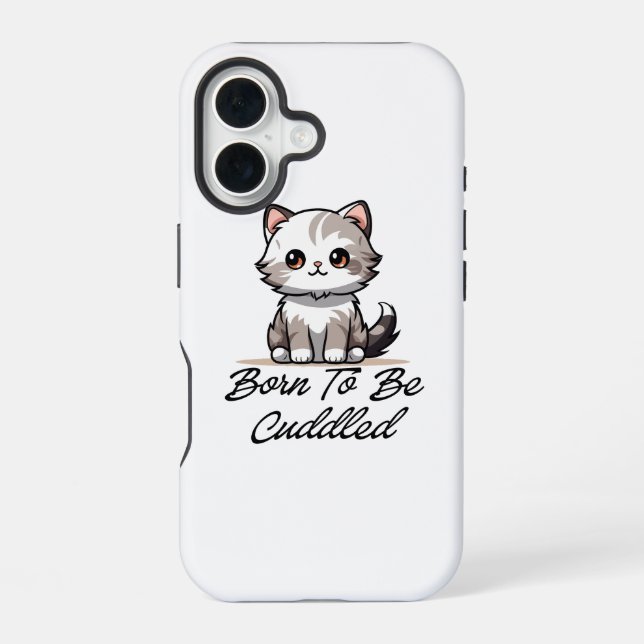 Coque iPhone 16 "Étui de téléphone pour chaton mignon né pour être (Verso)
