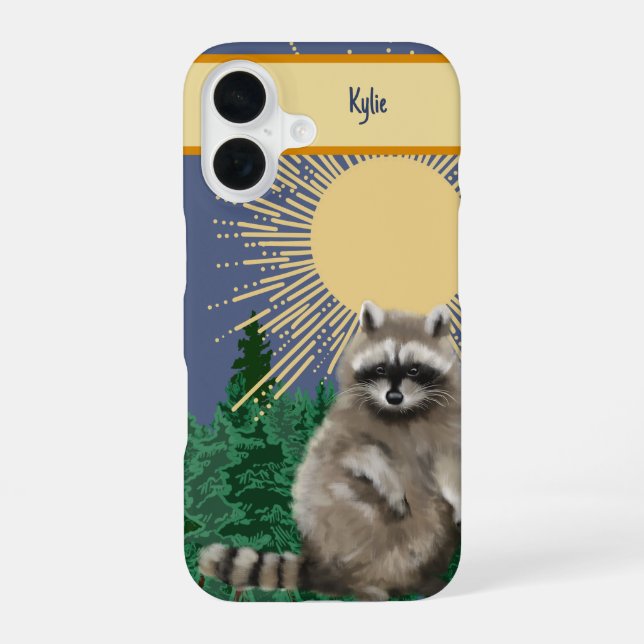 Coque iPhone 16 Étui de téléphone Raton laveur (Verso)